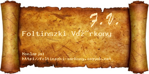 Foltinszki Várkony névjegykártya